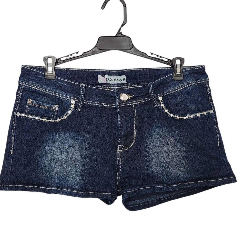 Crunch jeans wear dark denim bling short shorts Size 13